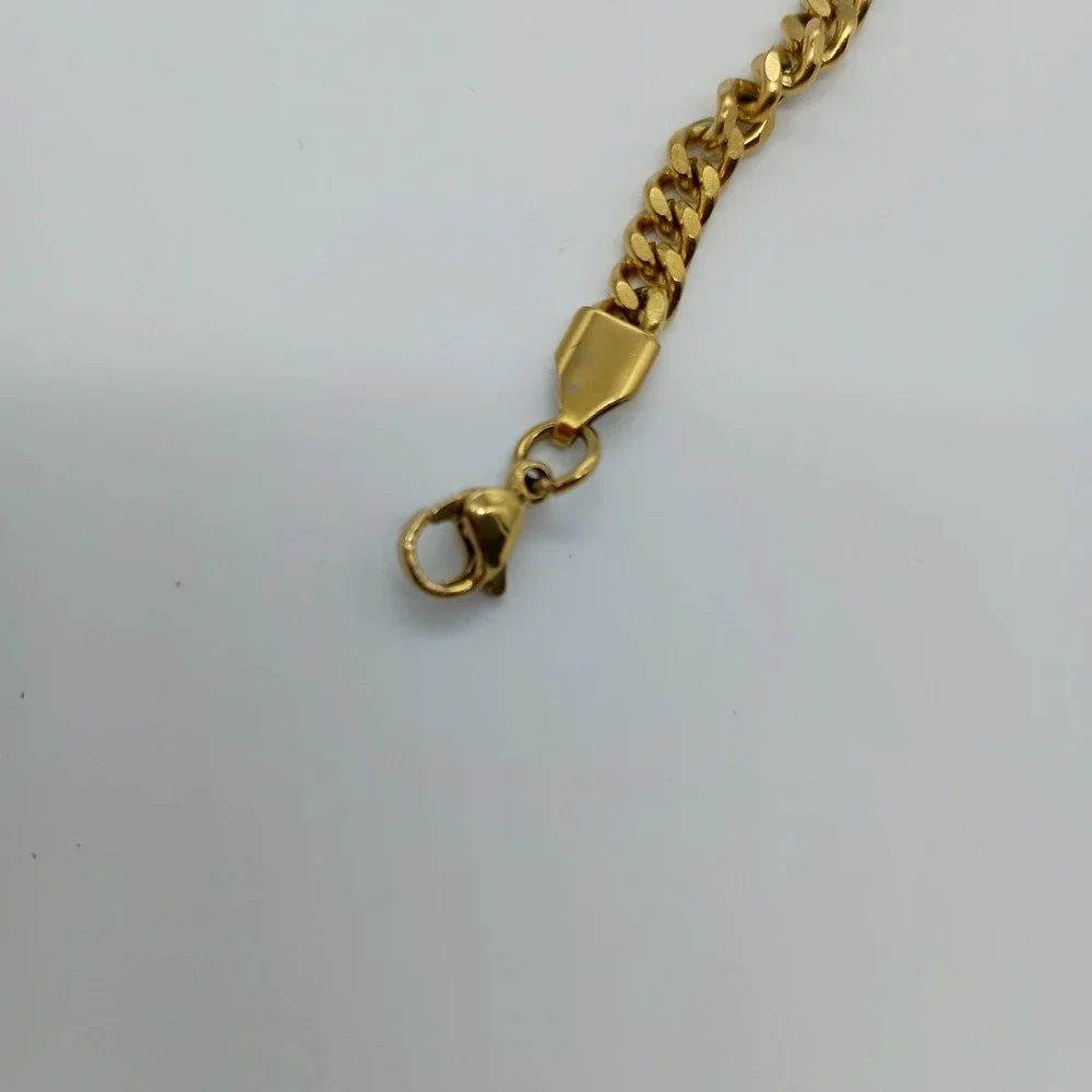 Ice‎ Mob Gold-Tone Cuban Link Chain 20 Inch Iced Out Ankh Cross Pendant Necklace
